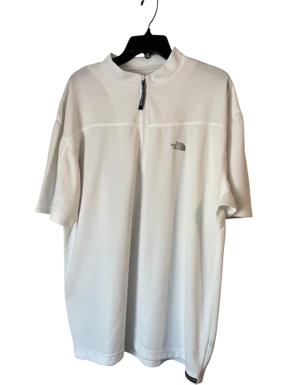 The North Face Men's White 1/4 zip short sleeve Performance Shirt XL